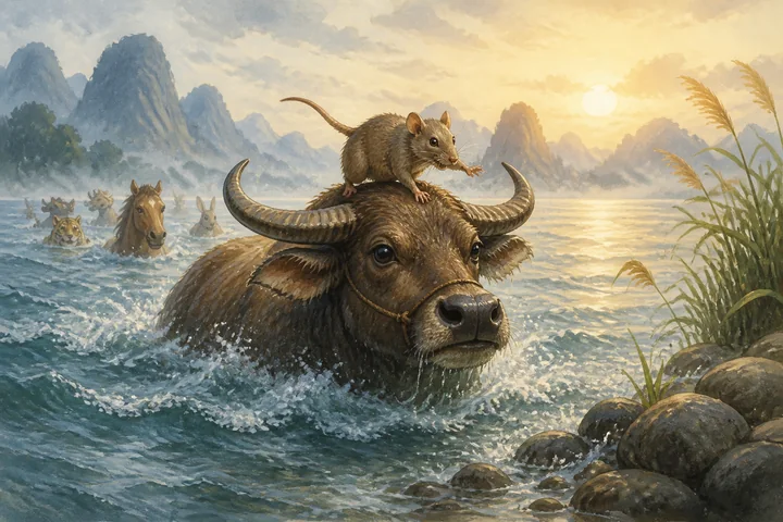 Illustration inspired by The Chinese Zodiac Race.